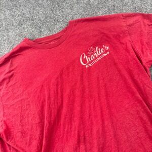 Dive Bar Shirt Club One Shot Charlie's XXL Red Pinup Graphic T-Shirt Mens